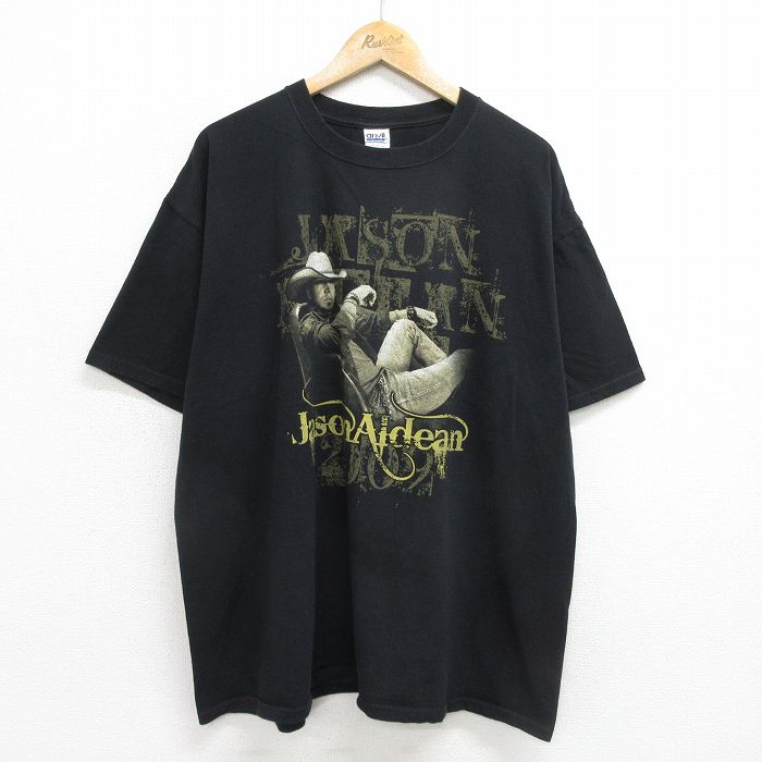 XL★古着 半袖 ビンテージ ロック バンド Tシャツ メンズ 00年代 00s ジェイソンアルディーン 黒 ブラック 24jun21 中古
