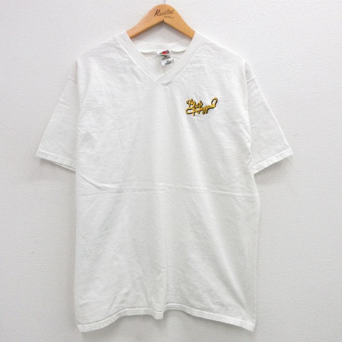L★古着 フルーツオブザルーム 半袖 ビンテージ ロック バンド Tシャツ メンズ 00年代 00s マールハガード コットン Vネック 白 ホワイト 24aug01 中古