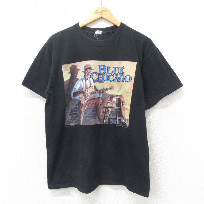 L★古着 半袖 ビンテージ ロック バンド Tシャツ メンズ 00年代 00s クラークランブラー ジョンキャロルドイル コットン クルーネック 黒 ブラック 25may12 中古