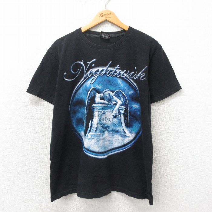 XL★古着 半袖 ビンテージ ロック バンド Tシャツ メンズ 00年代 00s ナイトウィッシュ コットン クルーネック 黒 ブラック 25may12 中古