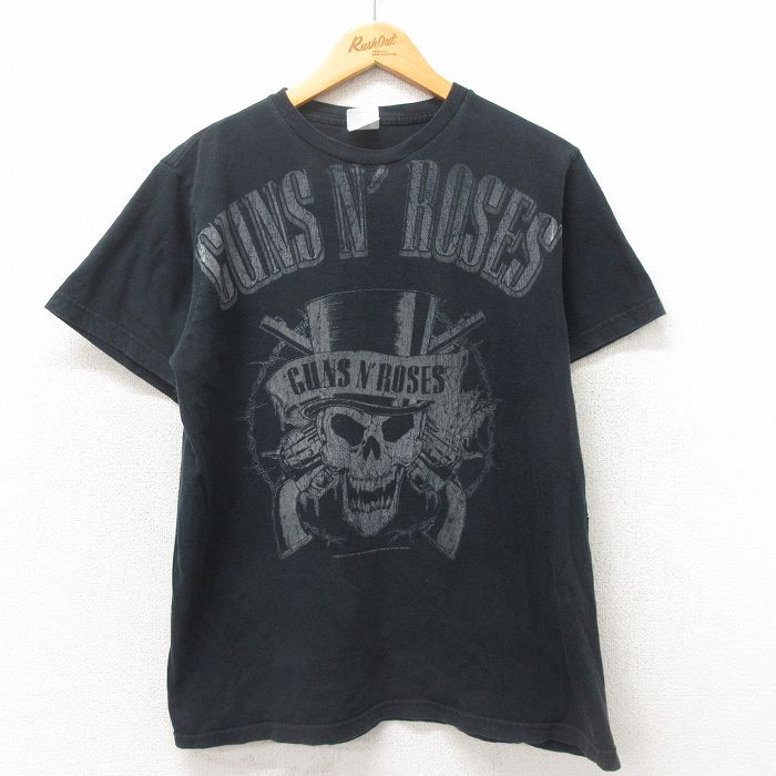 L★古着 半袖 ビンテージ ロック バンド Tシャツ メンズ 00年代 00s ガンズアンドローゼズ コットン クルーネック 黒 ブラック 25may12 中古