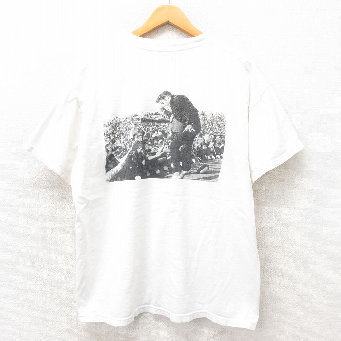 XL★古着 半袖 ビンテージ ロック バンド Tシャツ メンズ 00年代 00s エルビスプレスリー 大きいサイズ コットン クルーネック 白 ホワイト 25may24 中古