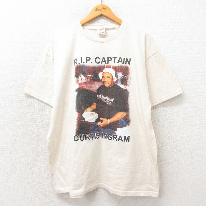 XL★古着 フルーツオブザルーム 半袖 ビンテージ ロック バンド Tシャツ メンズ 00年代 00s CURTIS INGRAM コットン クルーネック 生成り 25may24 中古