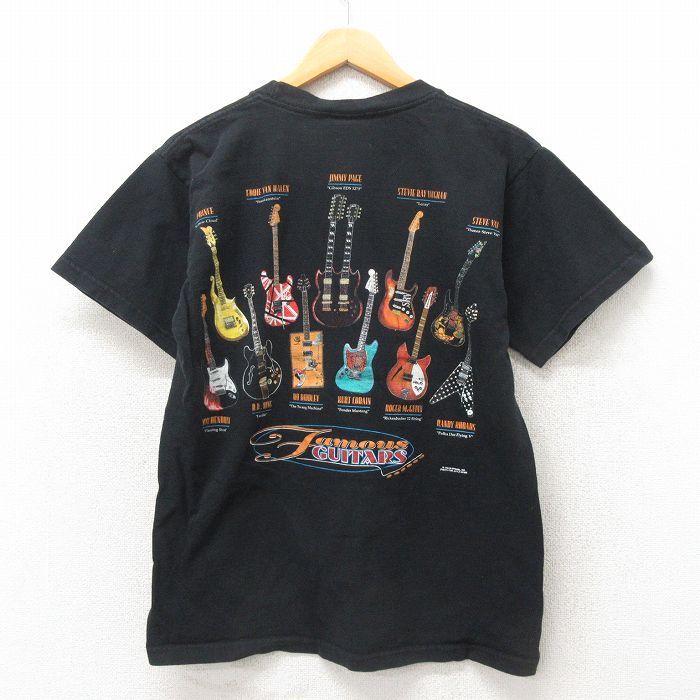 M★古着 半袖 ビンテージ ロック バンド Tシャツ メンズ 90年代 90s カートコバーン プリンス ギター コットン クルーネック 黒 ブラック 【spe】 25may24 中古