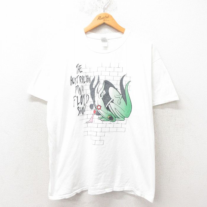 XL★古着 半袖 ビンテージ ロック バンド Tシャツ メンズ 00年代 00s ピンクフロイド コットン クルーネック 白 ホワイト 25jun20 中古