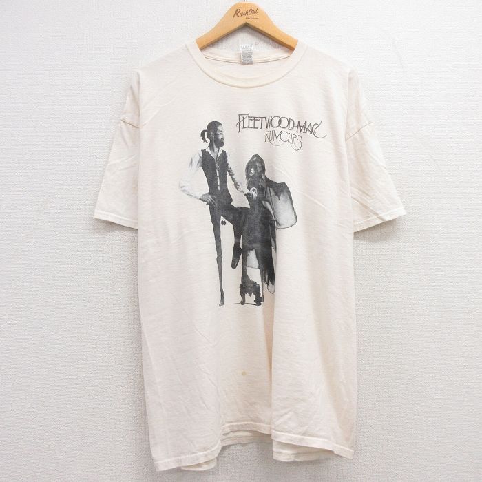 XL★古着 フルーツオブザルーム 半袖 ビンテージ ロック バンド Tシャツ メンズ 00年代 00s フリートウッドマック 大きいサイズ コットン クルーネック 生成り 25jul10 中古