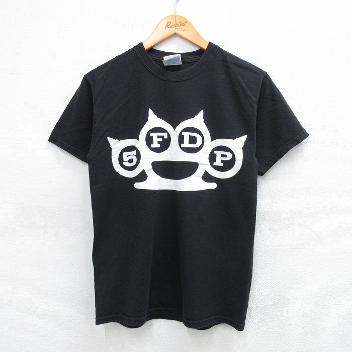 ヘインズ 00s 半袖Tシャツ ファイブフィンガーデスパンチプリント ブラック S | 古着