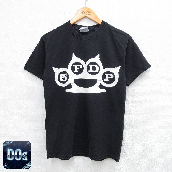 【50%OFF】ヘインズ 00s 半袖Tシャツ ファイブフィンガーデスパンチプリント ブラック S | 古着
