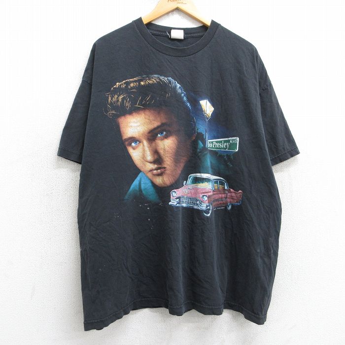 【50%OFF】エルヴィスプレスリー 90s 半袖Tシャツ ブラック XL | 古着