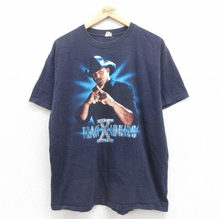 トレイスアドキンス 00s 半袖Tシャツ ロックバンド ネイビー XL | 古着
