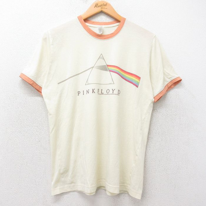 M★古着 半袖 ビンテージ ロック バンド Tシャツ メンズ 00年代 00s ピンクフロイド クルーネック 薄ベージュ他 カーキ リンガー 25aug20 中古