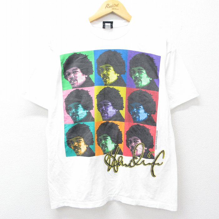 L★古着 半袖 ビンテージ ロック バンド Tシャツ メンズ 00年代 00s ジミーヘンドリックス コットン クルーネック 白 26apr25