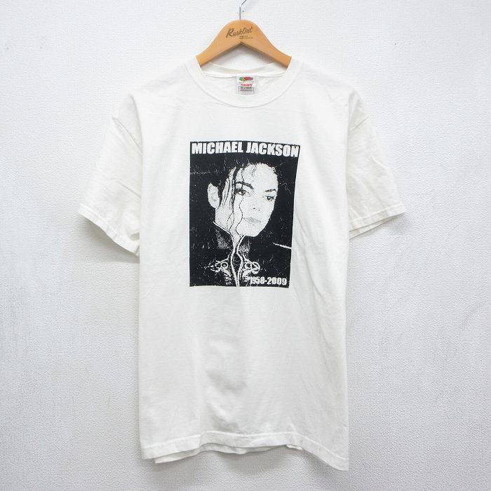フルーツオブザルーム 00s 半袖Tシャツ マイケルジャクソン ホワイト メンズL相当 | 古着