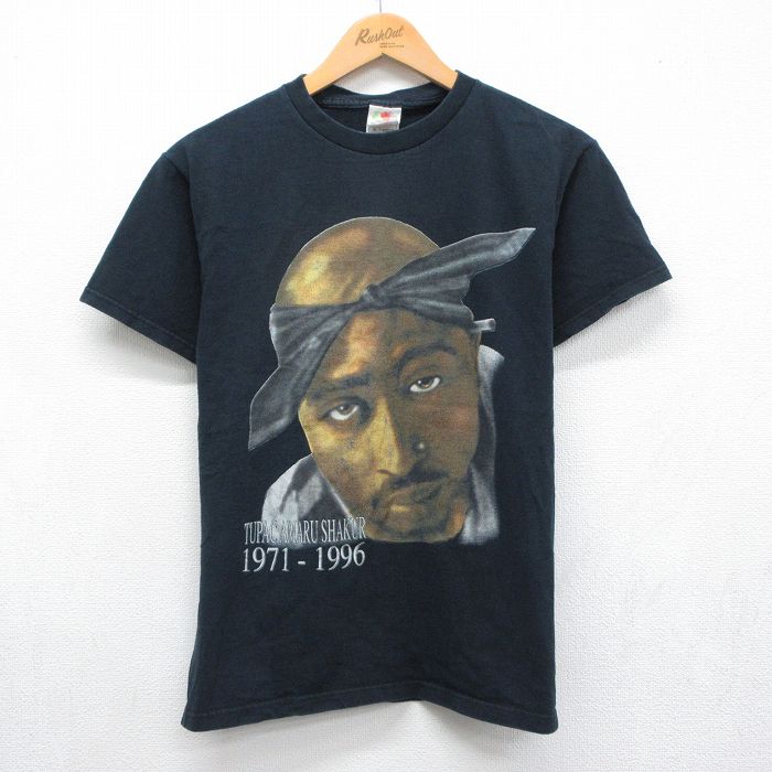 00s 半袖Tシャツ トゥパック2PACプリント ブラック メンズM相当 | 古着