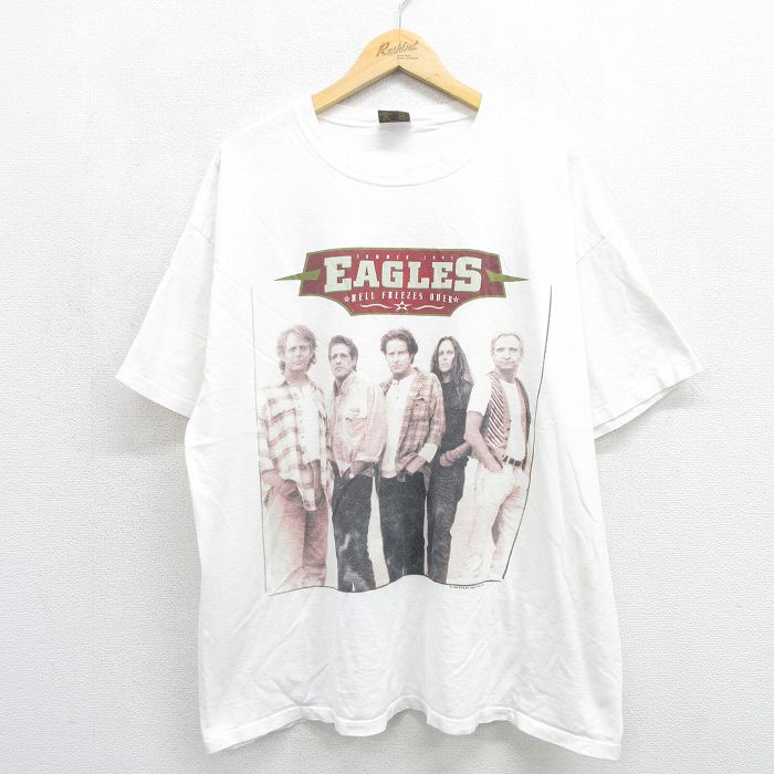 イーグルス 90s 半袖Tシャツ イーグルスプリント ホワイト メンズXL相当 | 古着