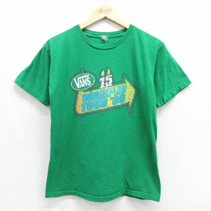 00s 半袖Tシャツ ワープドツアー グリーン メンズM相当 | 古着