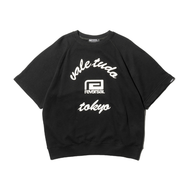 REVERSAL リバーサル　半袖スウェット Tシャツ クルーネック 黒 パイル reversal リバーサル Tシャツ メンズ レディース 半袖 ゆったり