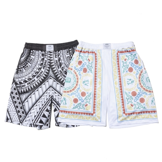 TRIBAL PATTERN MESH SHORTS