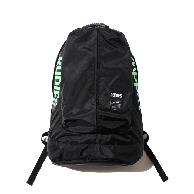 リバーサル & ルーディーズ 大容量 バックパック リュック 黒グリーン RUDIE'S x rvddw 2025 NEW GIANT BAG rvddw ONLINE STORE