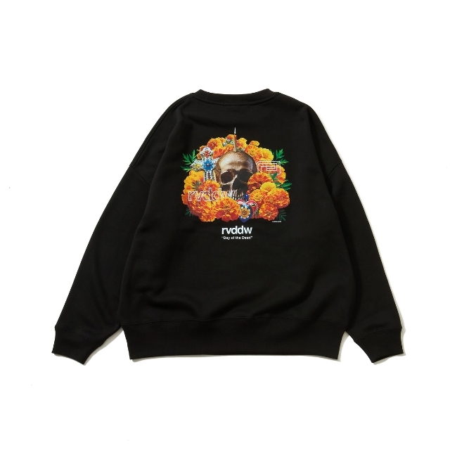 MARIGOLD SKULL OVER SIZE CREW NECK