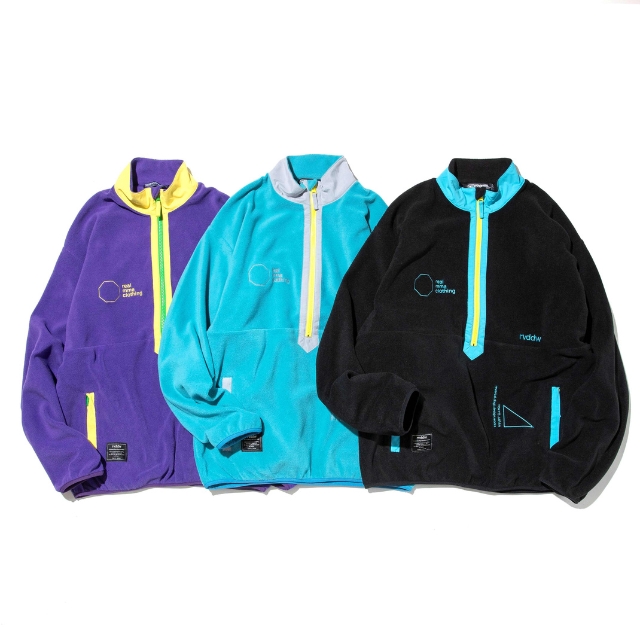 EMBROIDERY HALF ZIP COLOR FLEECE JACKET rvddw ONLINE STORE