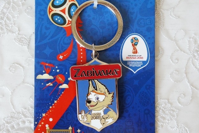 【SALE】FIFAサッカーワールドカップ2018　公式マスコット・オオカミのザビヴァーカ　メタルキーリング　【クリックポスト送付可】