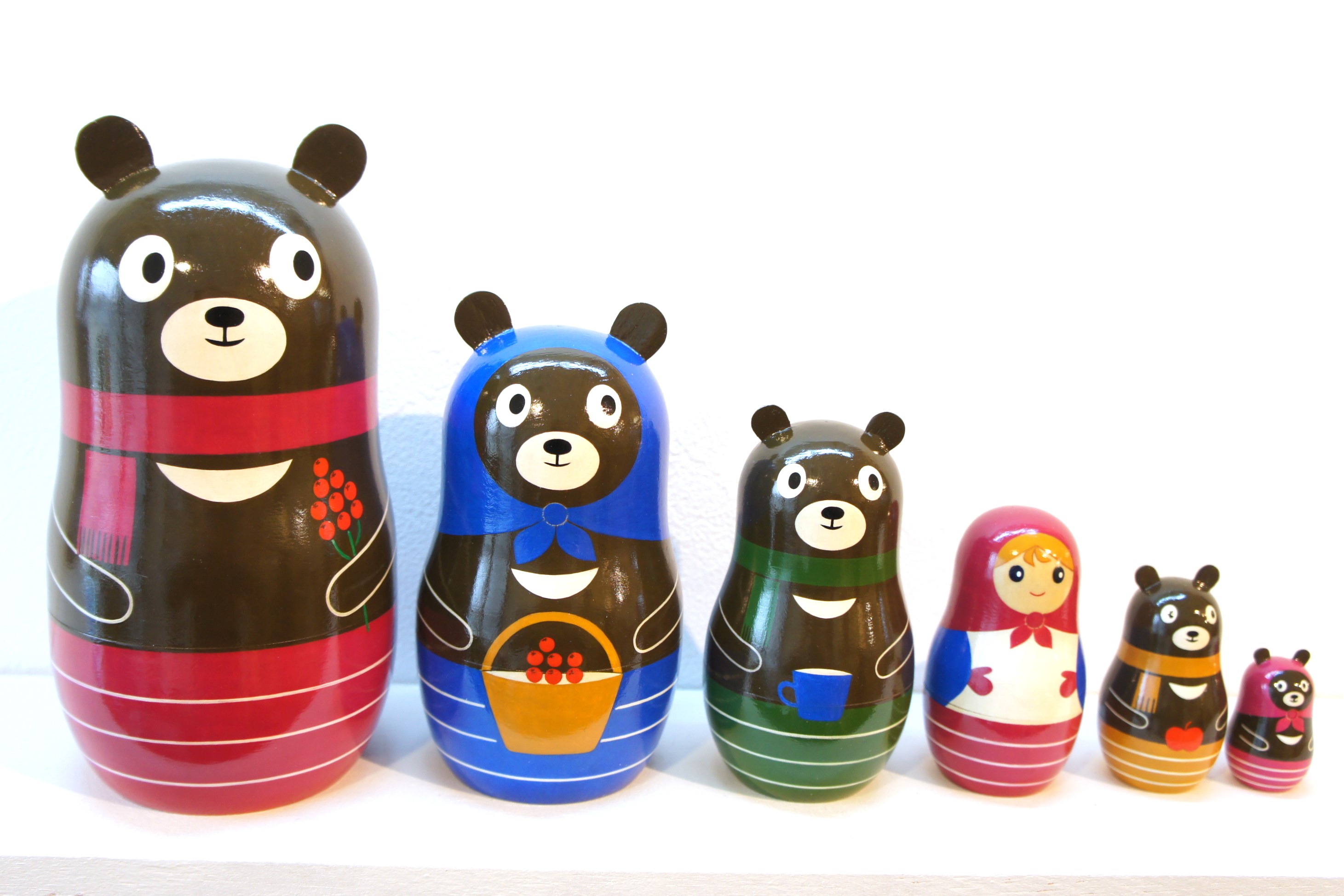 リャビーナ・オリジナルマトリョーシカ　「クマトリョーシカ」　６ピース /18～18.5cm