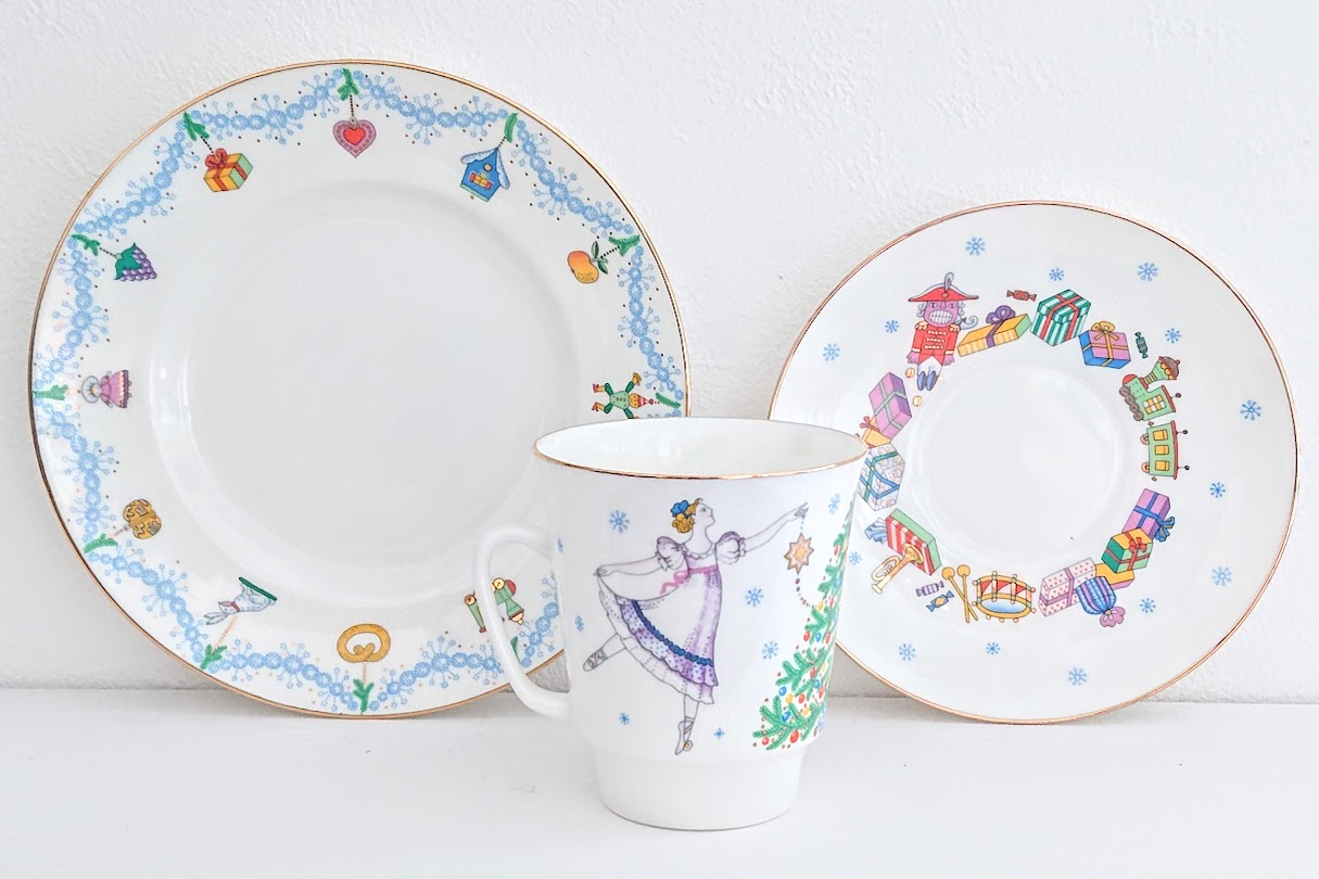 インペリアルポーセレン・バレエシリーズ　＜くるみ割り人形＞トリオ（カップ＆ソーサー＆ケーキプレート）