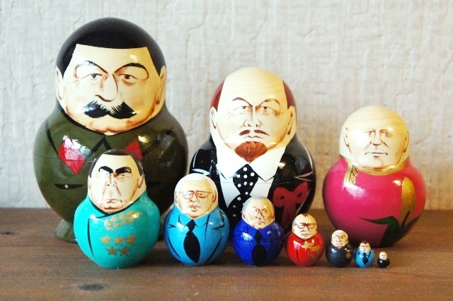 ロシア最高権力者(大統領＆書記長）　スターリンバージョン　１０ピースマトリョーシカ　