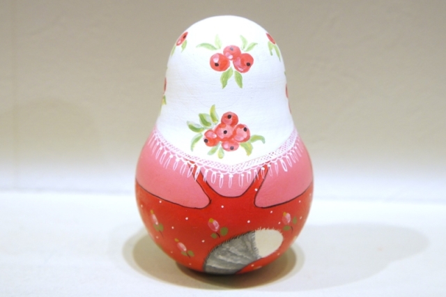 バボーヴァ作 ネヴァリャーシカ（起き上がりこぼし）＜ネコの親子＞/ 9cm