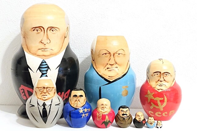 ロシア最高権力者(大統領&書記長&皇帝) プーチン大統領バージョン 10ピースマトリョーシカ /16.5cm