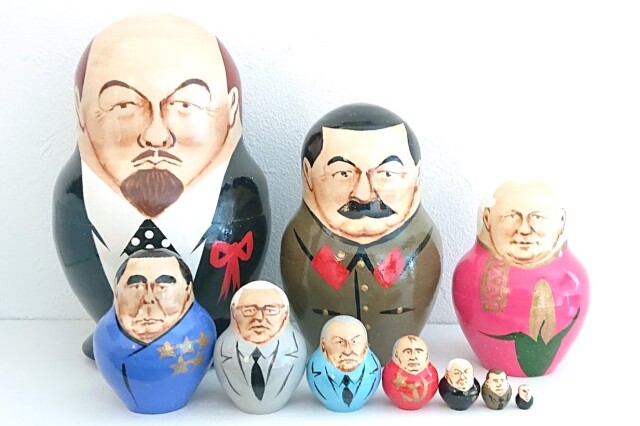 ロシア最高権力者(大統領＆書記長）　レーニンバージョン　10ピースマトリョーシカ　/ 16～16.3cm