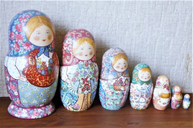 ロシア雑貨☆パスハ マトリョーシカ(5P)イースター オリガ作 6月感謝セール♪ロシア雑貨☆パスハ マトリョーシカ(5P)イースター