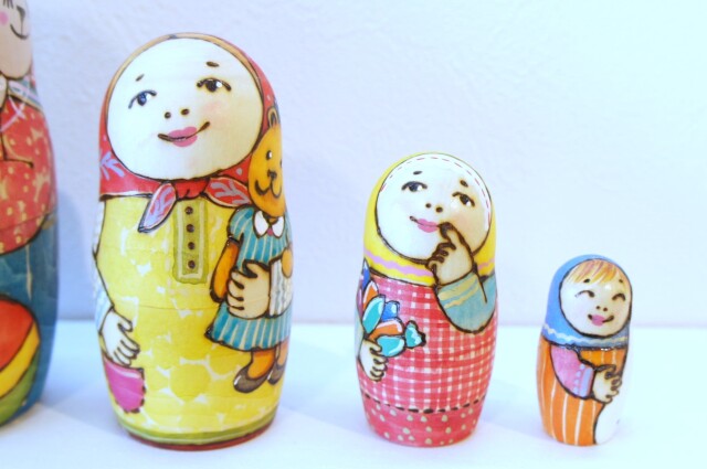 ドゥビニッチ作 ウッドバーニング・マトリョーシカ 5ピース＜私の好き