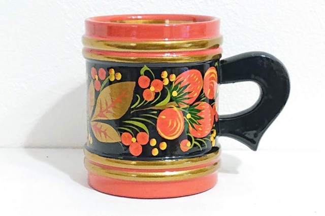 ホフロマ塗り　イチゴ＆ベリー 木製カップ　Sサイズ　/直径6×7cm