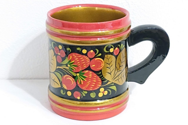 ホフロマ塗り　イチゴ＆ベリー 木製カップ　Mサイズ　/直径7×8.2cm