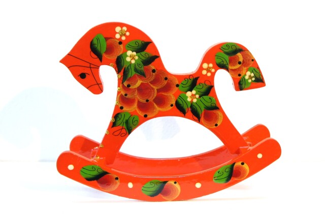 木馬のオーナメント　Lサイズ＜レッド＞　/高さ15cm