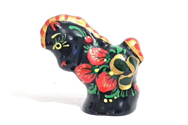 ホフロマ塗り 陶器の馬のオーナメント Sサイズ /高さ4.7cm