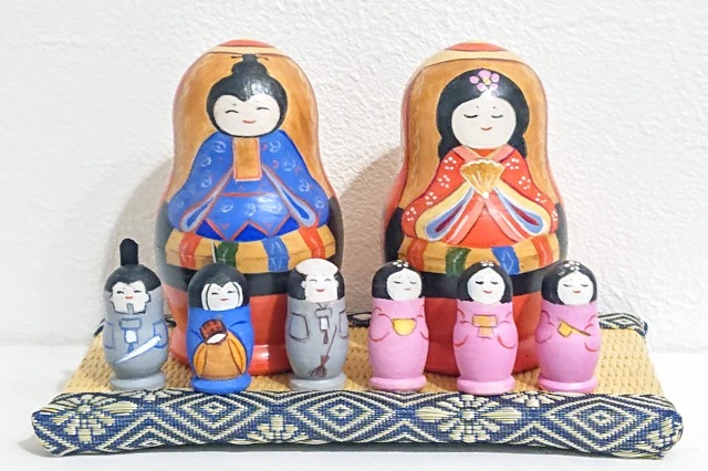 ニキーチン工房作 ひな祭りマトリョーシカ 「お内裏様＆お雛様」 1+3