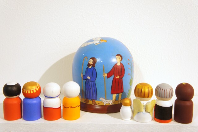 ニキーチン工房作 「キリスト（フリストス）降誕」 ドーム型