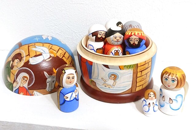 ニキーチン工房作 「キリスト（フリストス）降誕」 ドーム型