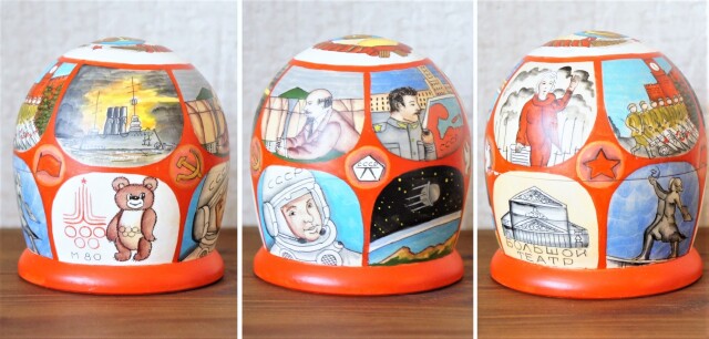 希少！ソビエト時代　マトリョーシカ　本場ソ連購入　50年前　木製　手作り10体 希少！ソビエト時代 マトリョーシカ 本場ソ連購入 50年前 木製 手作り10体