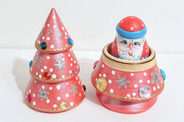 ロシアのマトリョシカ 7個　クリスマス ロシアのマトリョシカ 7個クリスマス