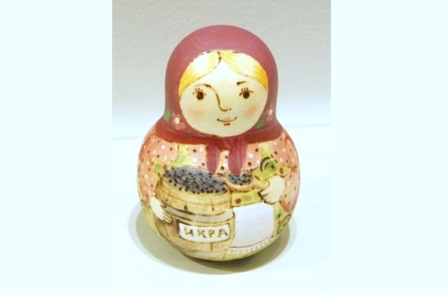 オリガ・ラバーナヴァ作　ネヴァリャーシカ（起き上がりこぼし）＜キャビア＞ Mサイズ　/8cm