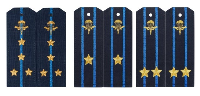 ロシア空挺軍　ВДВ（VDV)　常勤服用肩章（階級刺繍入）2枚セット　【クリックポスト送付可】