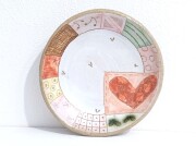 安藤喜代子　パッチワーク小皿＜ピンク＞　φ11.5cm