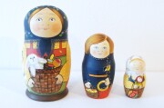 バボーヴァ作　ペイントマトリョーシカ　３ピース　＜私のお気に入り＞　/9.1cm