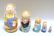 マトリョーシカ　タチアナ・ドゥビニッチ　最古デザイン　ニワトリ ロシア雑貨店マリンカ / タチアナ・ボボワ作 マトリョーシカtb143-3p