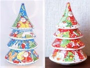 イリーナ・ヴァトゥルーシキナ作　クリスマス・ツリー型ネヴァリャーシカ（起き上がりこぼし）　Lサイズ　/20.5cm