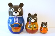 リャビーナ・オリジナルマトリョーシカ　「クマトリョーシカ」　3ピース　＜ベリー摘み＞ /13.4cm　
